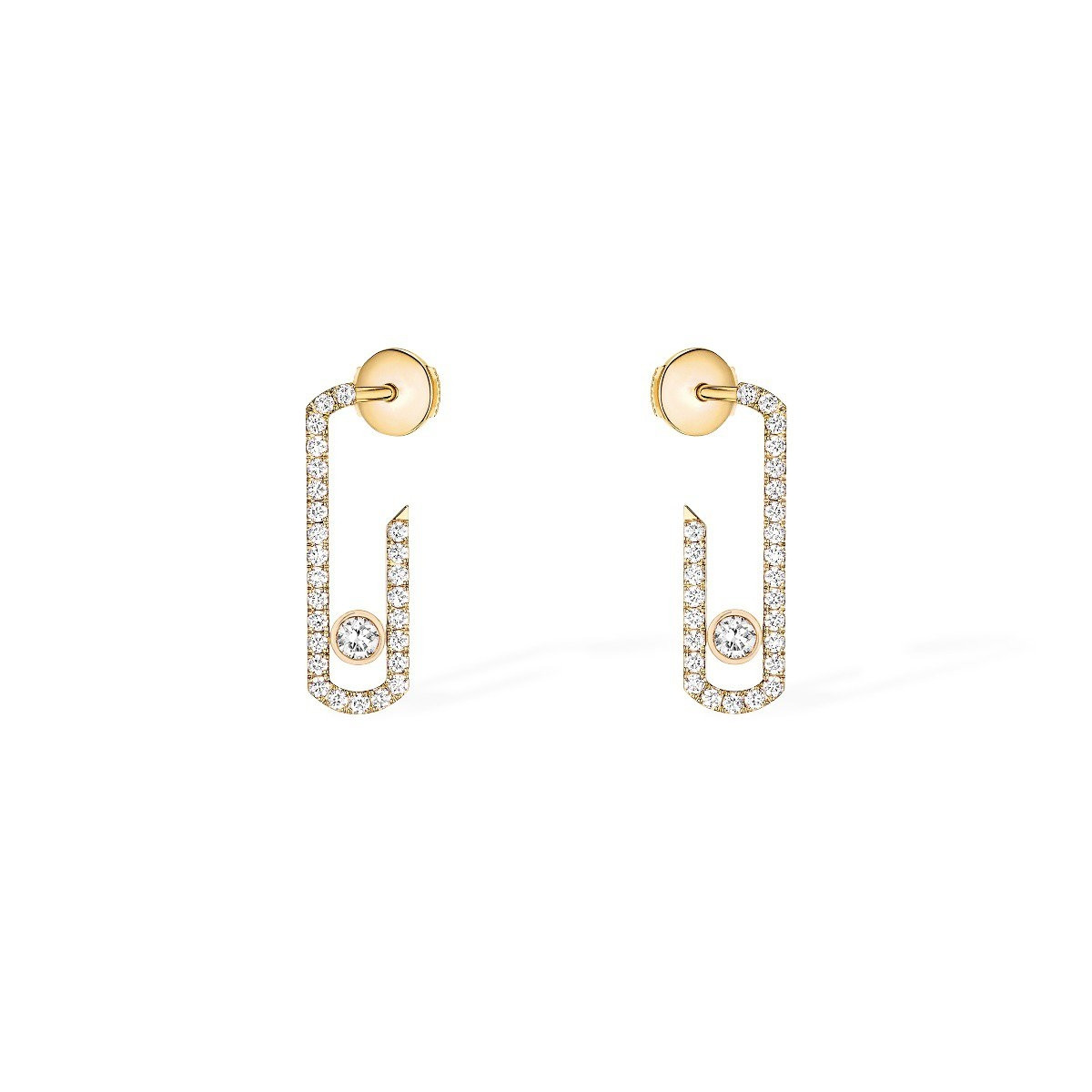 Messika Move Addiction Diamond Drop Earrings in 18K Gold front view