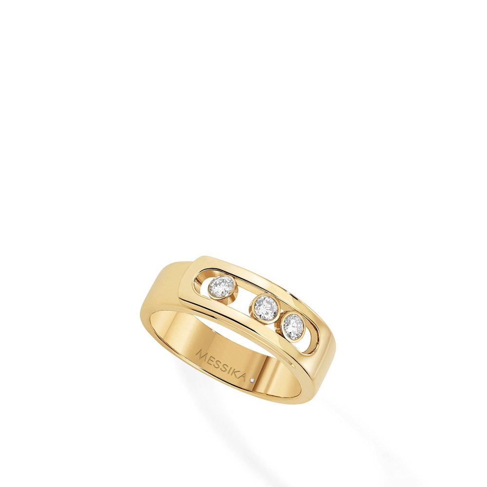 Messika Move Noa Diamond Cage Band Ring in 18K Gold front view