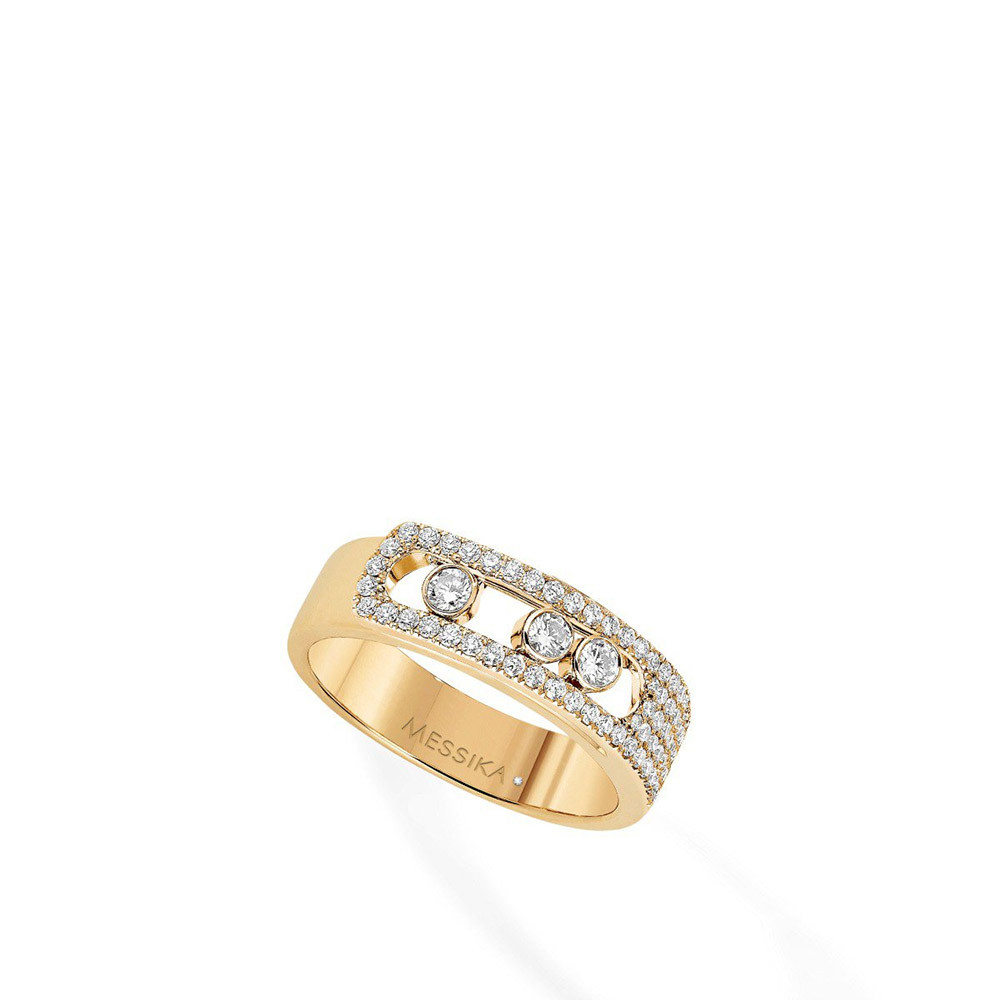 Messika Move Noa Pavé Diamond Cage Band Ring in 18K Yellow Gold