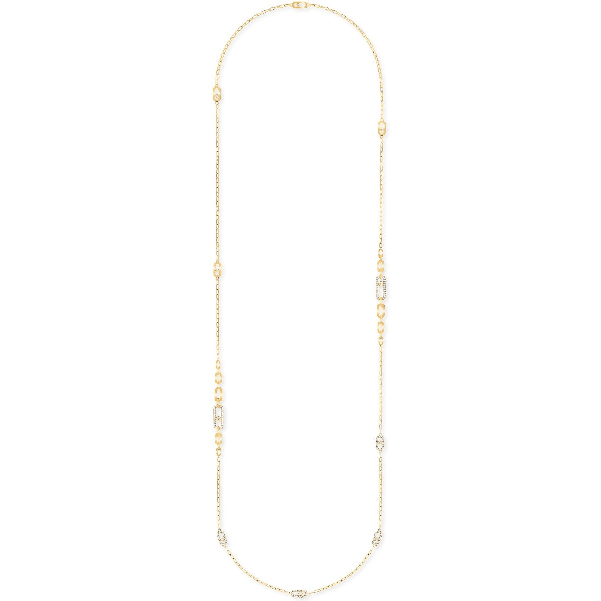 Messika Move Uno Diamond Station Necklace in 18K Gold front view