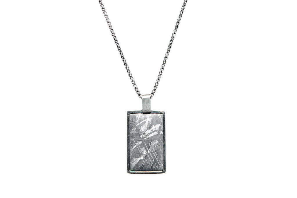 William Henry Meteorite Pinnacle Dog Tag Necklace Front