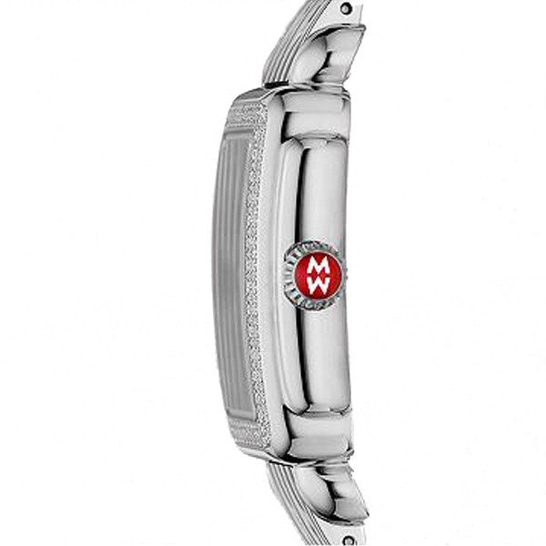 Michele Deco Stainless Steel and  Diamond Saddle Wrap Watch side