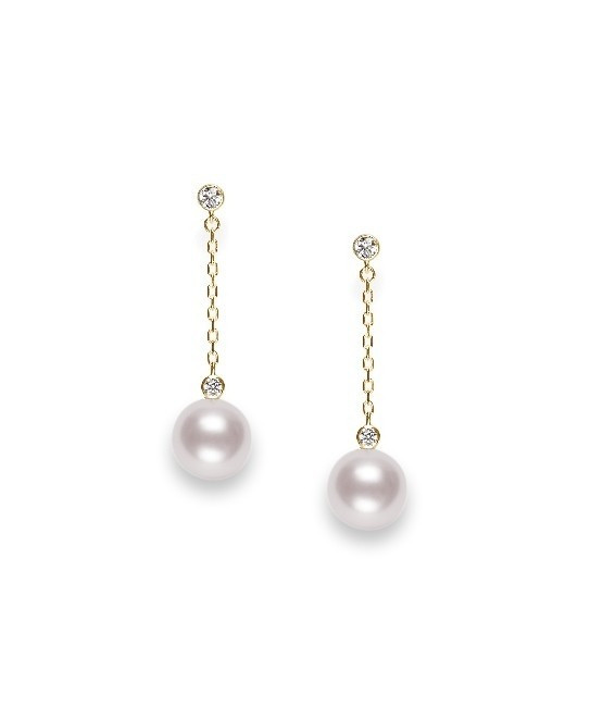 18k Gold Filled Dangling Earrings With Dangling Pearls