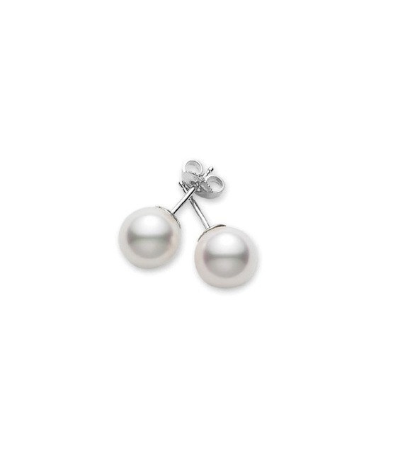 Mikimoto 6mm A+ Pearl Stud Earrings White Gold
