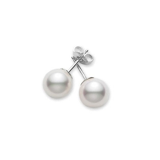 Mikimoto 9.5mm A+ Pearl Stud Earrings White Gold