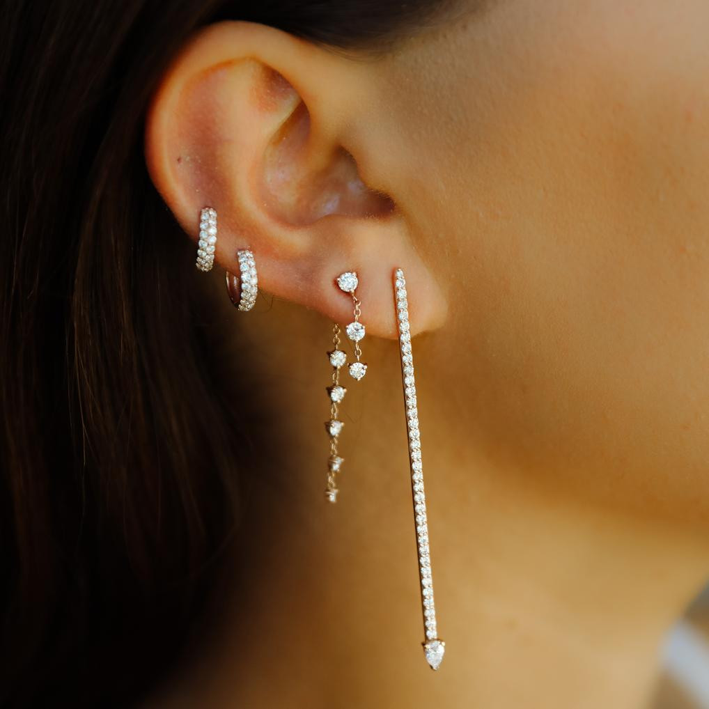 Carbon & Hyde Starstruck Diamond Earrings - Rose Gold Model