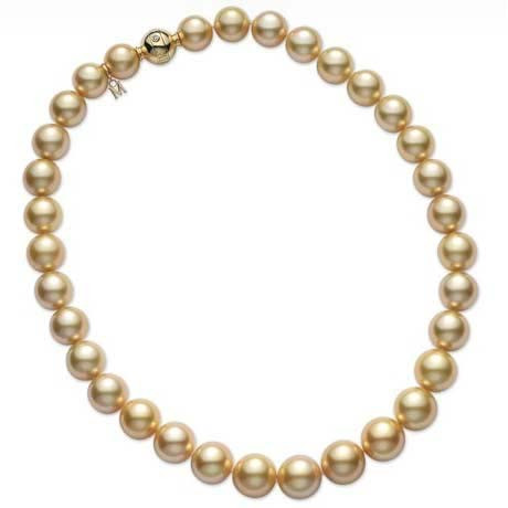 12-14mm Golden South Sea Pearl Necklace - AAA Quality - Pearls of Joy
