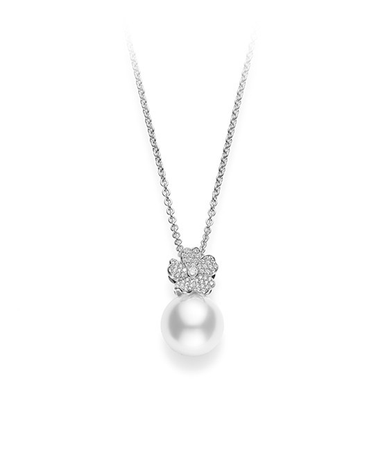 Mikimoto White South Sea Pearl White Gold Pendant Necklace