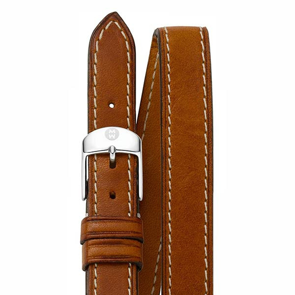 Michele 12mm Double Wrap Brown Saddle Calf Strap 