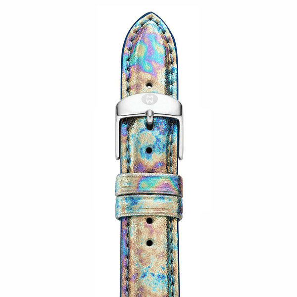 Michele Moonstoned Metallic Leather 16mm Strap