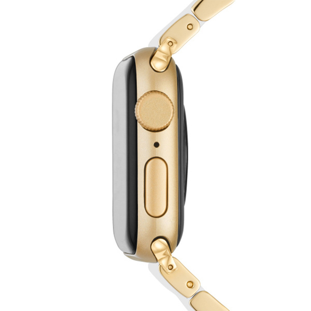 Michele 3-Link Silicone Apple Watch Bracelet - White and Gold