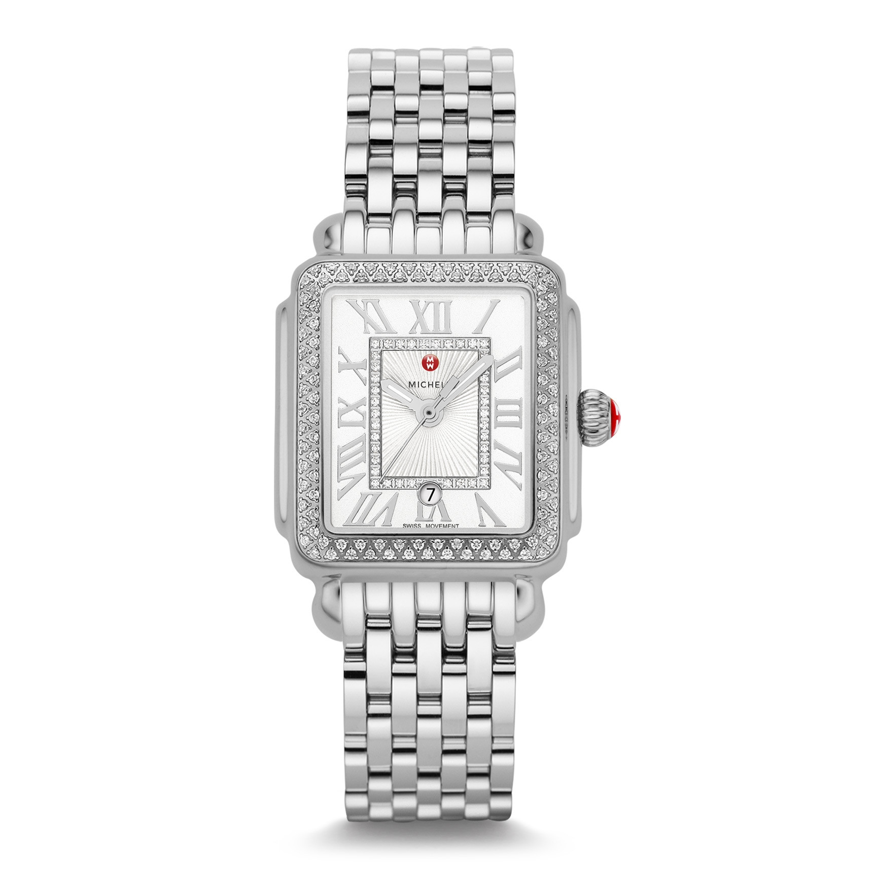 Michele Deco Madison Mid Diamond Bezel Watch on Bracelet
