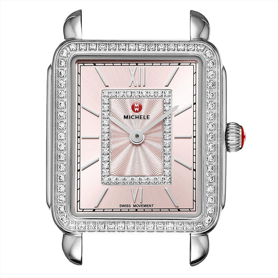 Michele Deco II Diamond Bezel & Blush Dial Watch