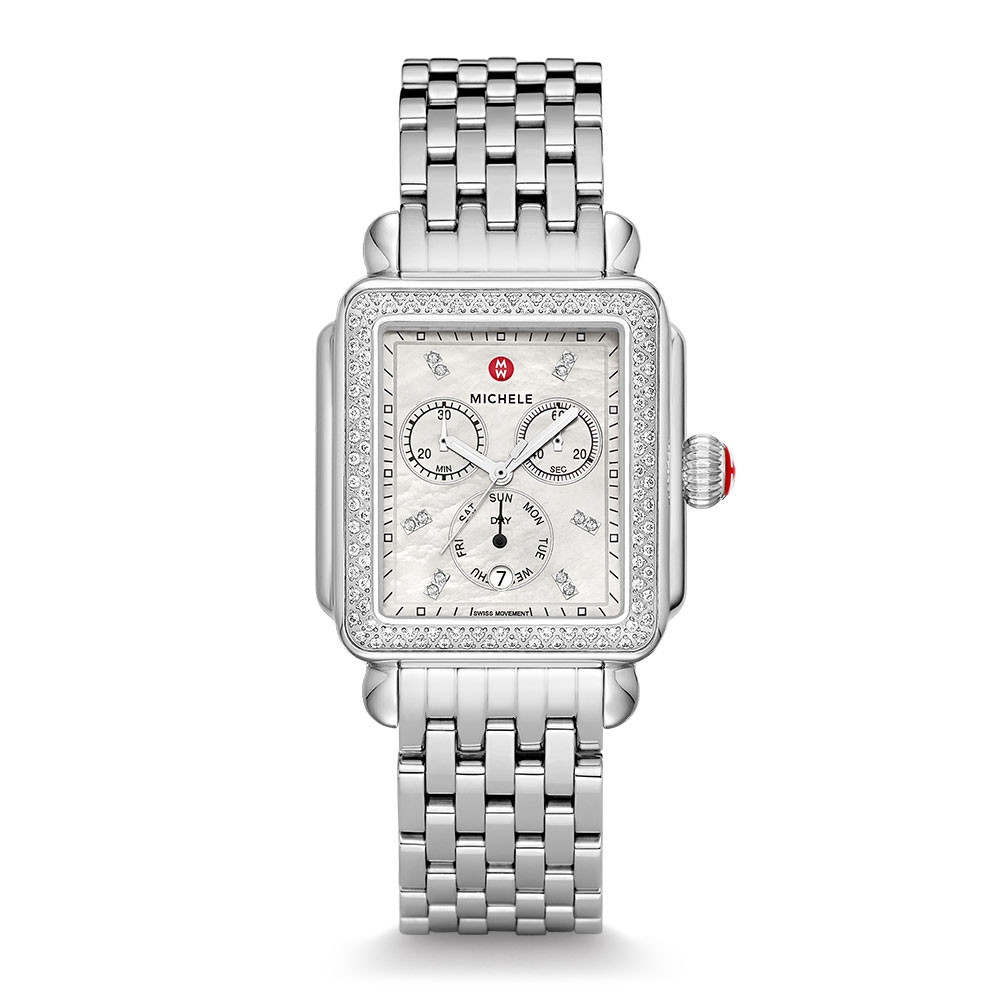 Michele Deco XL Mother of Pearl Diamond Dial Watch | J.R. Jewelers