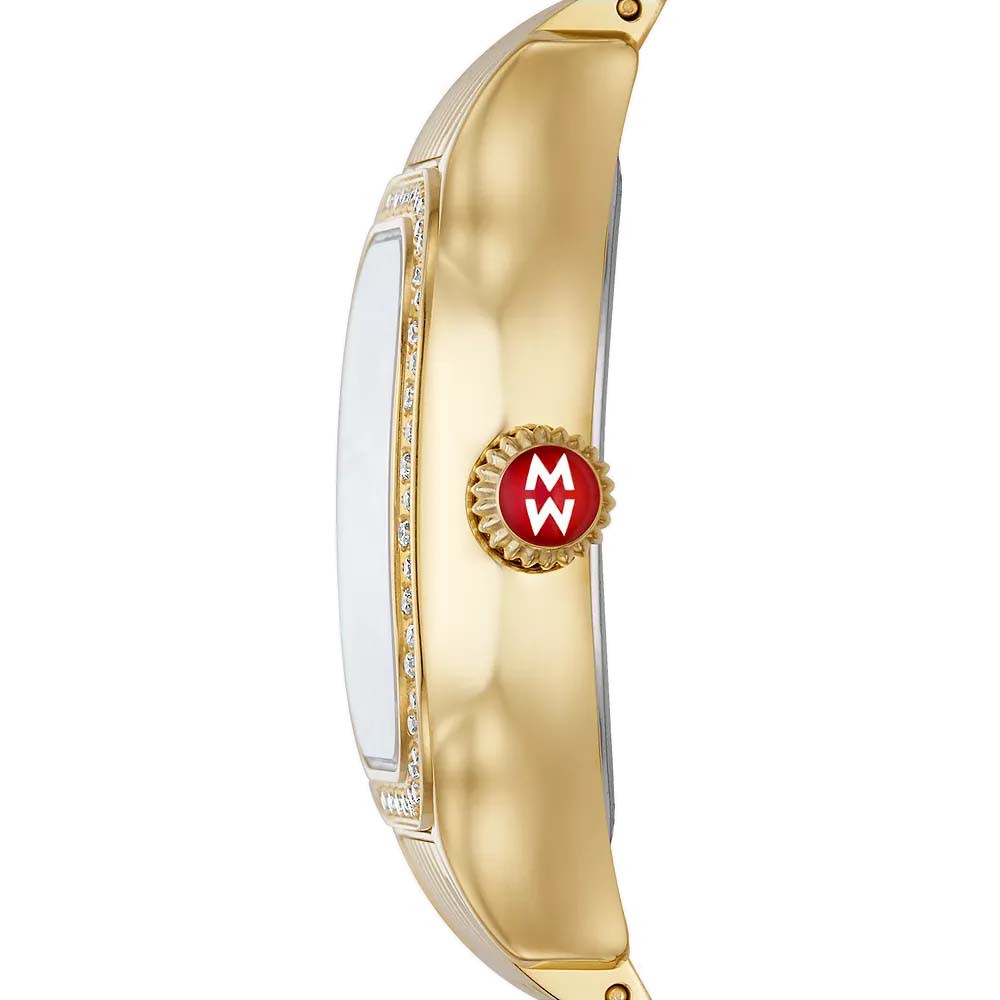 Michele Meggie Limited Edition Pavé Diamond Dial Gold Watch Profile