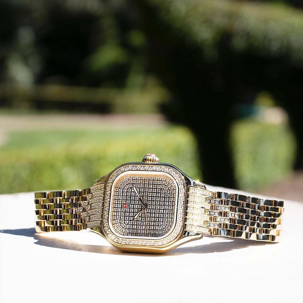 Michele Meggie Limited Edition Pavé Diamond Dial Gold Watch Lifestyle