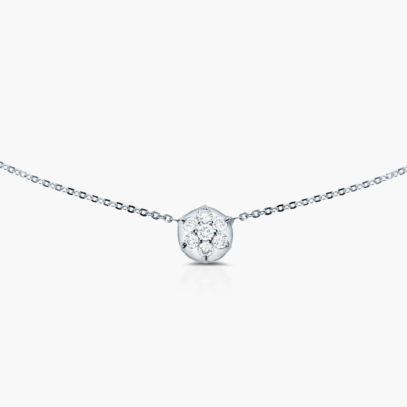 Lab-Created Diamond Solitaire Necklace 3 ct tw Round 14K White Gold 19