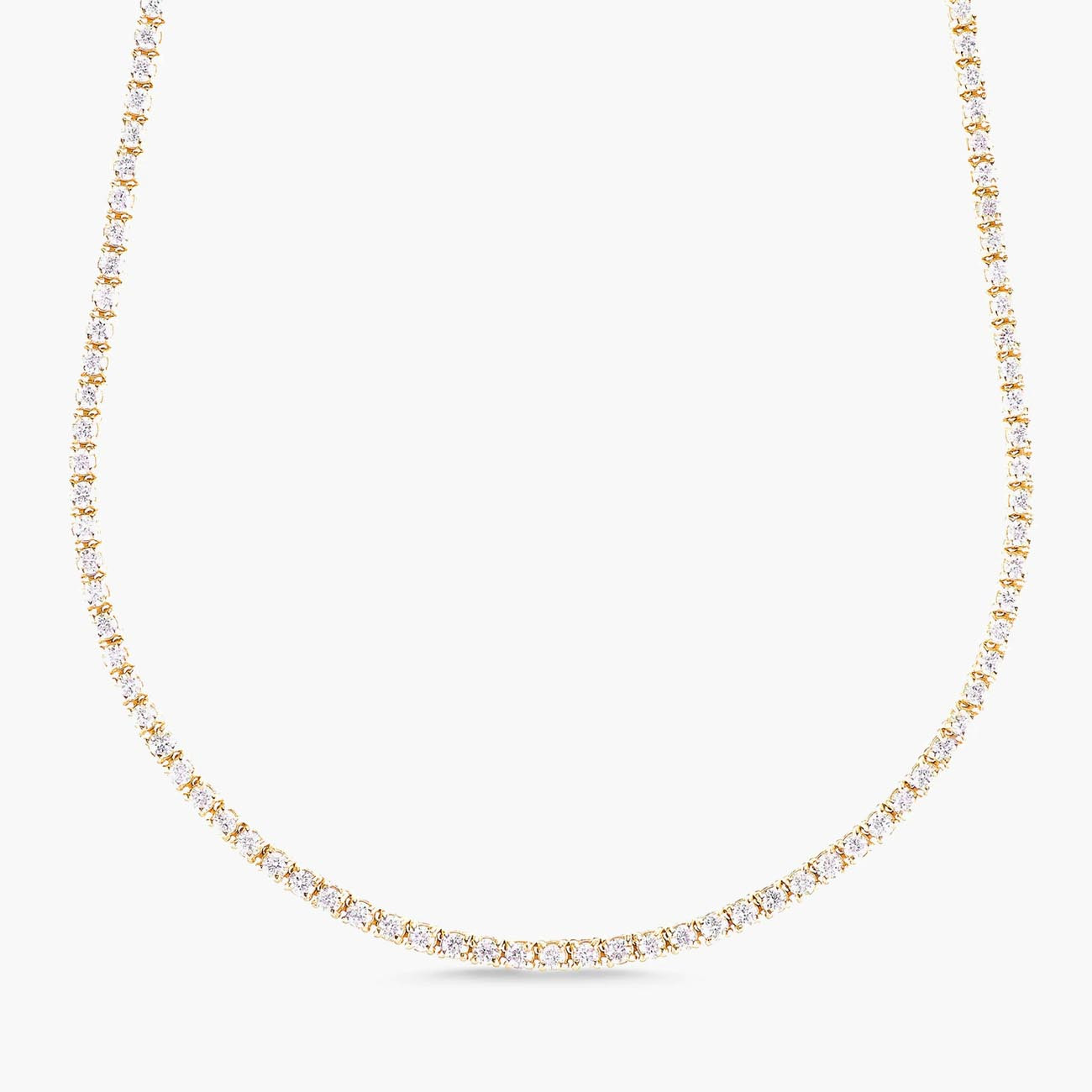 Yellow Gold Tennis Necklace by Carbon and Hyde