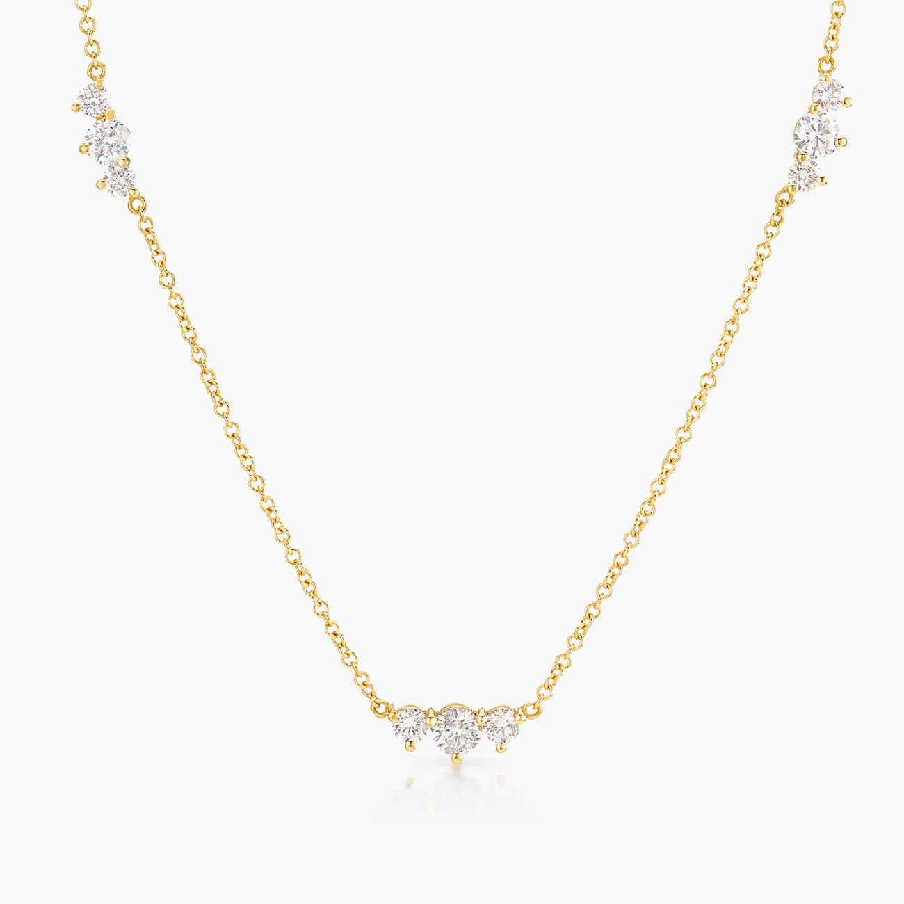  Yellow Gold Diamond Stardust Necklace 