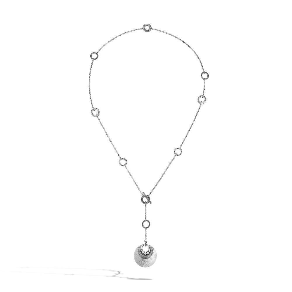 John Hardy Dot Long Silver Lariat Necklace in Sterling Silver 