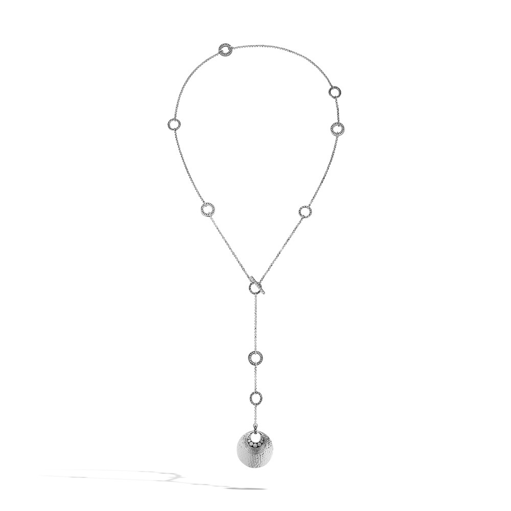 John Hardy Dot Long Silver Lariat Necklace in Sterling Silver full view