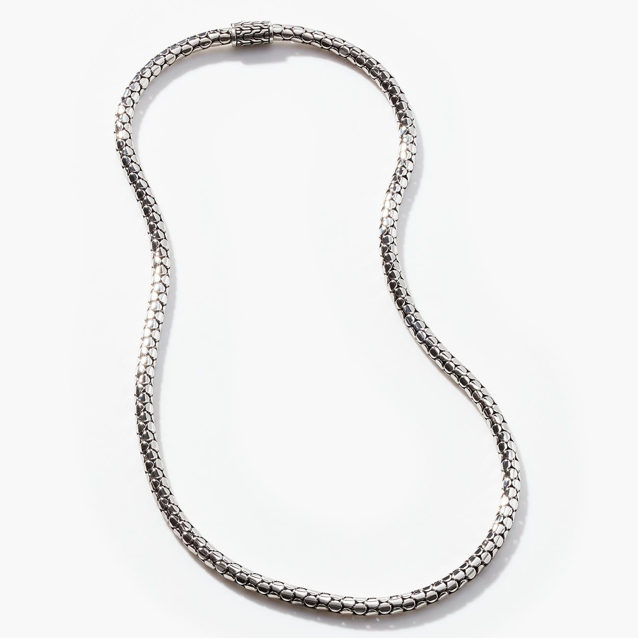 John Hardy Dot Small Silver Chain Necklace 36" Long