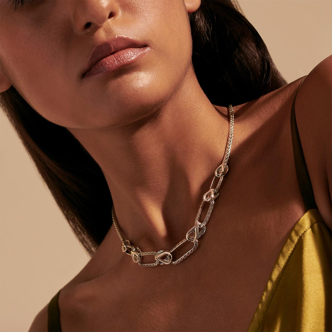 John Hardy Asli Classic Chain Slim Link Necklace on model