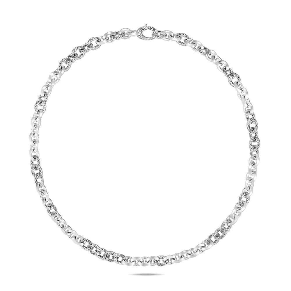 John Hardy Classic Chain Silver Link Necklace - 8.1mm front view
