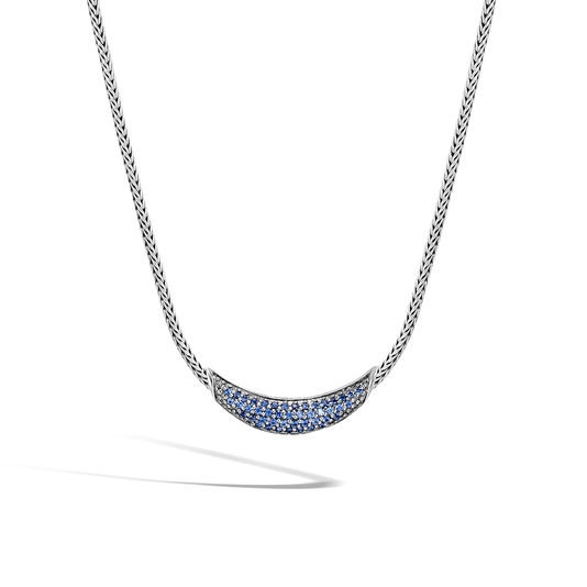 John Hardy Classic Chain Blue Sapphire Station Necklace in Sterling Silver