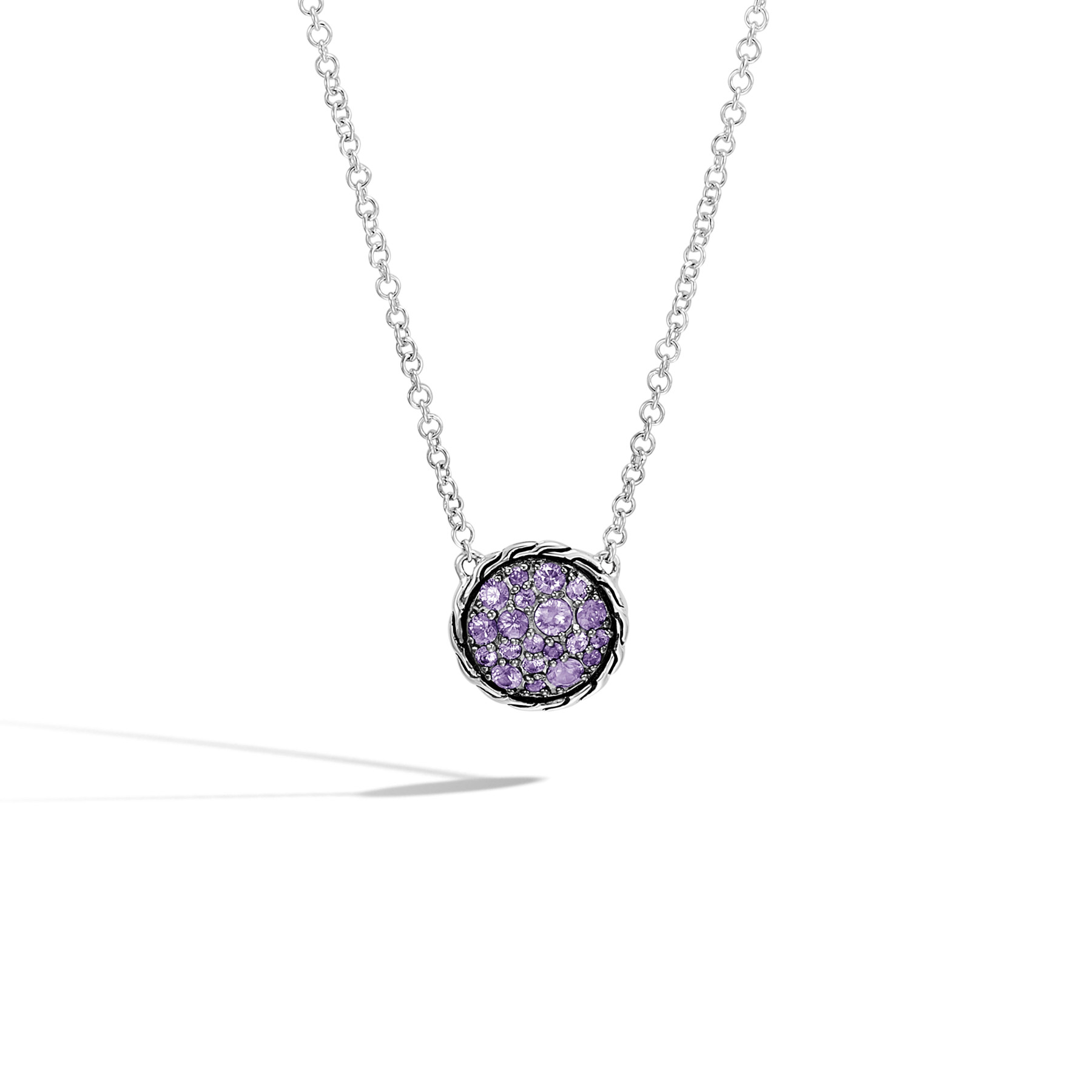 John Hardy Classic Chain Amethyst Round Necklace front view