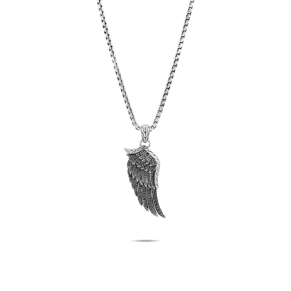 John Hardy Legends Eagle Silver and Sapphire Wing Necklace front view
