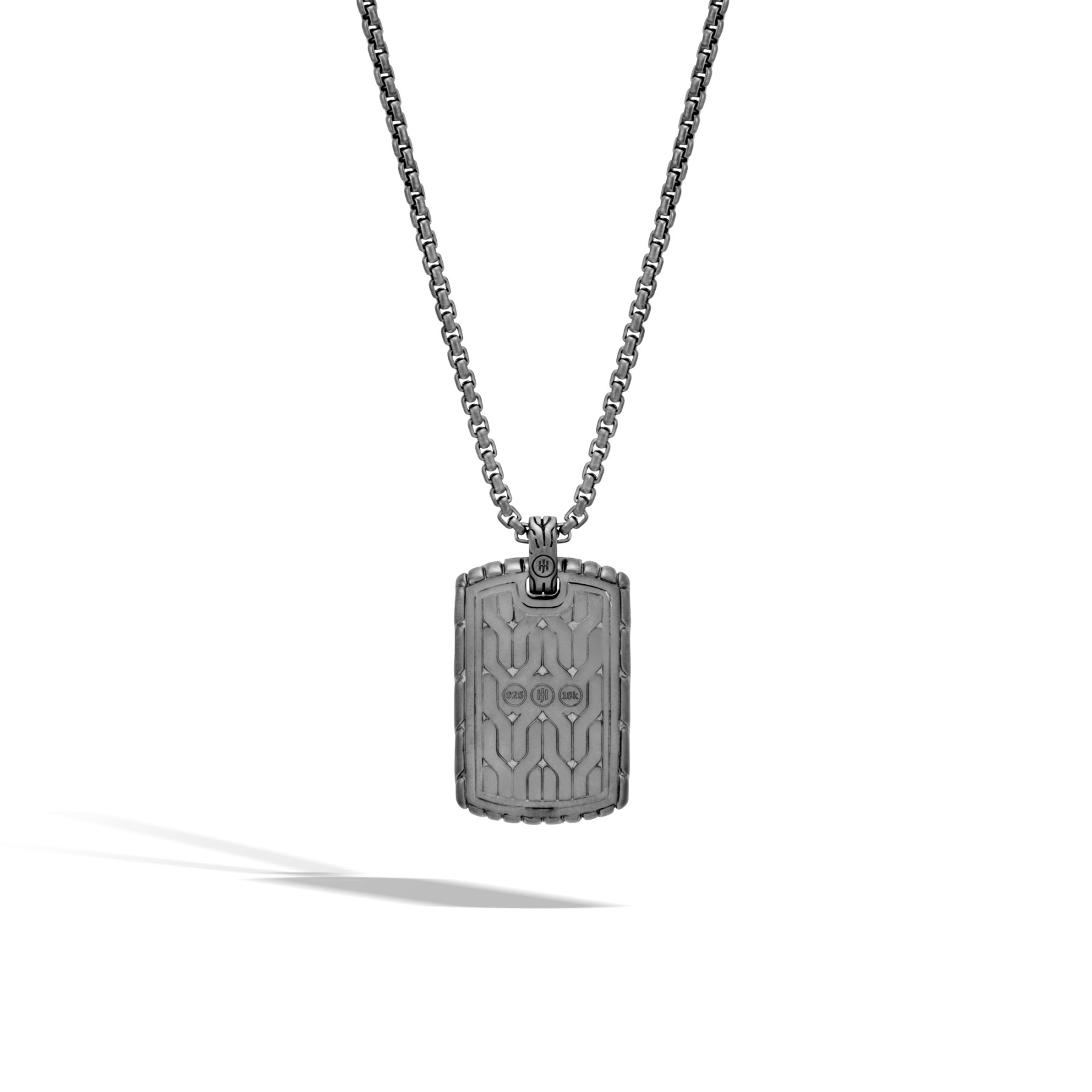 John Hardy Classic Chain Two-Tone Dog Tag Necklace back view