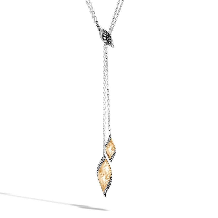 John Hardy Hammered Classic Chain Gold & Silver Lariat Necklace