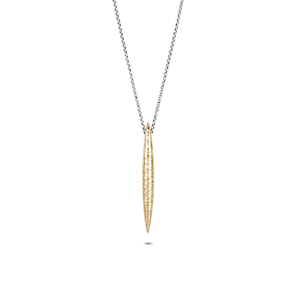 John Hardy Classic Chain Spear Two Tone Necklace front view