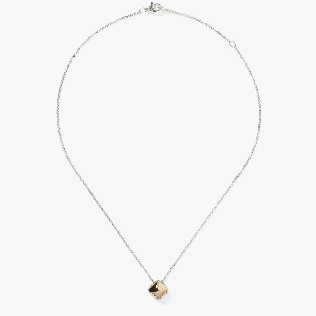 John Hardy Classic Chain Gold and Silver Square Necklace Full