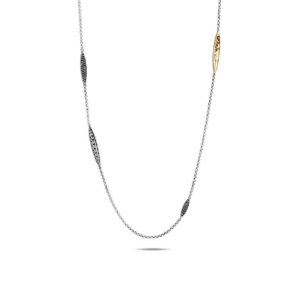 John Hardy Classic Chain Spear Mixed Metal Long Necklace 