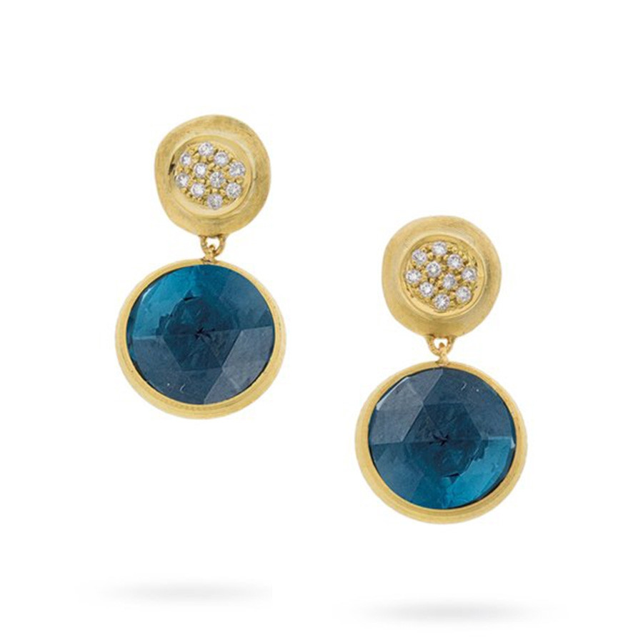 Marco Bicego London Blue Topaz & Diamond Drop Jaipur Earrings