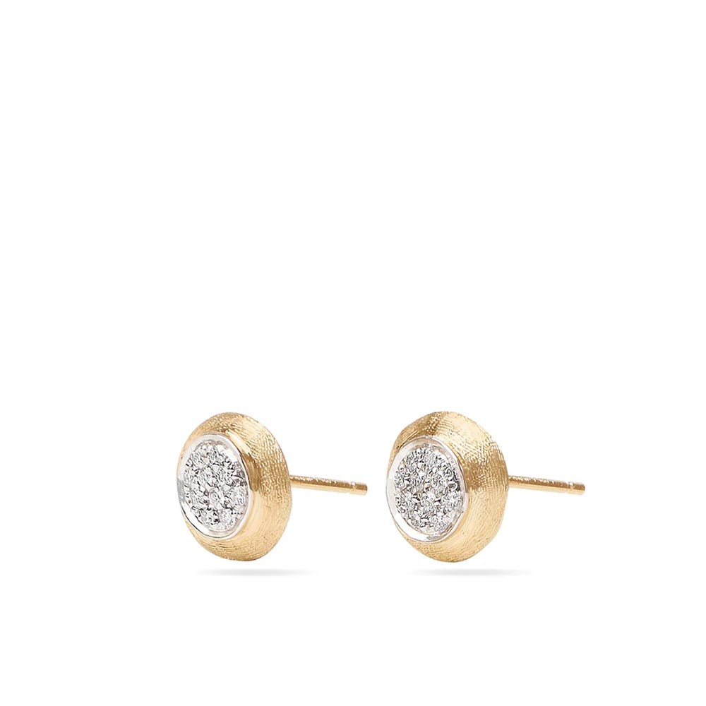 Marco Bicego Delicati Yellow Gold Diamond Stud Earrings Angled