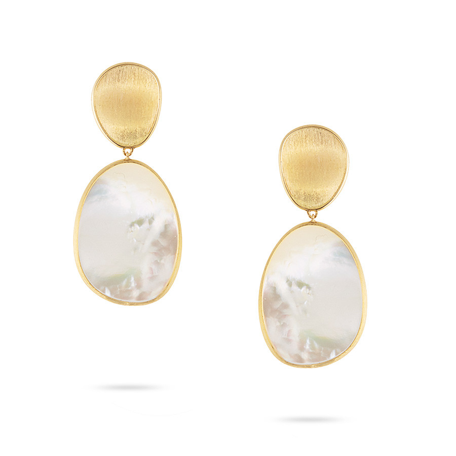 Marco Bicego Medium White Mother of Pearl Lunaria Earrings