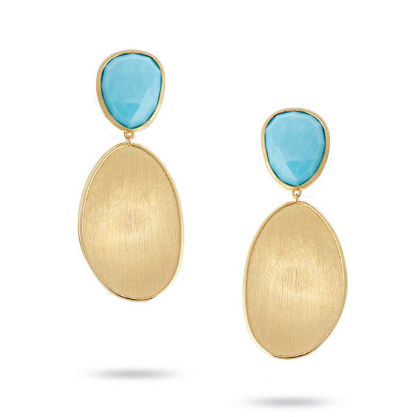 Marco Bicego Lunaria Color Turquoise Two Drop Earrings