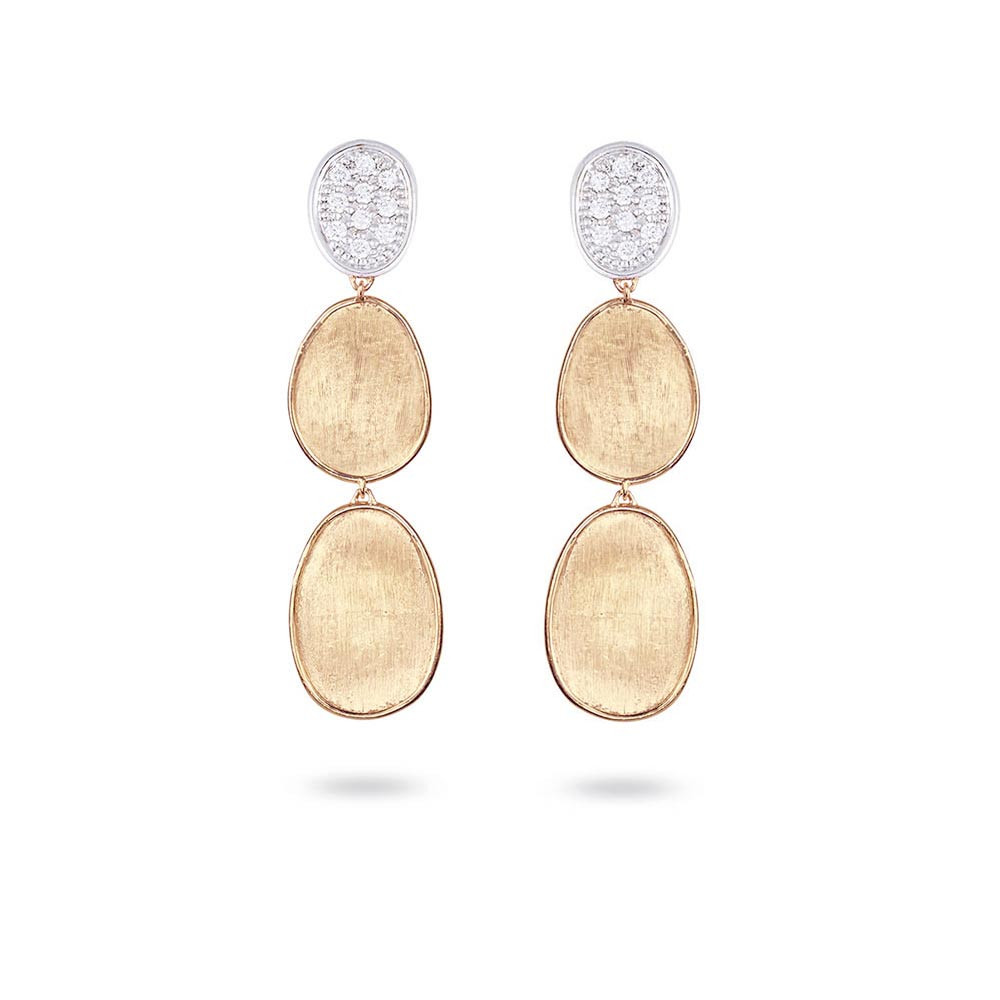 Marco Bicego Lunaria Diamond Triple Drop Earrings
