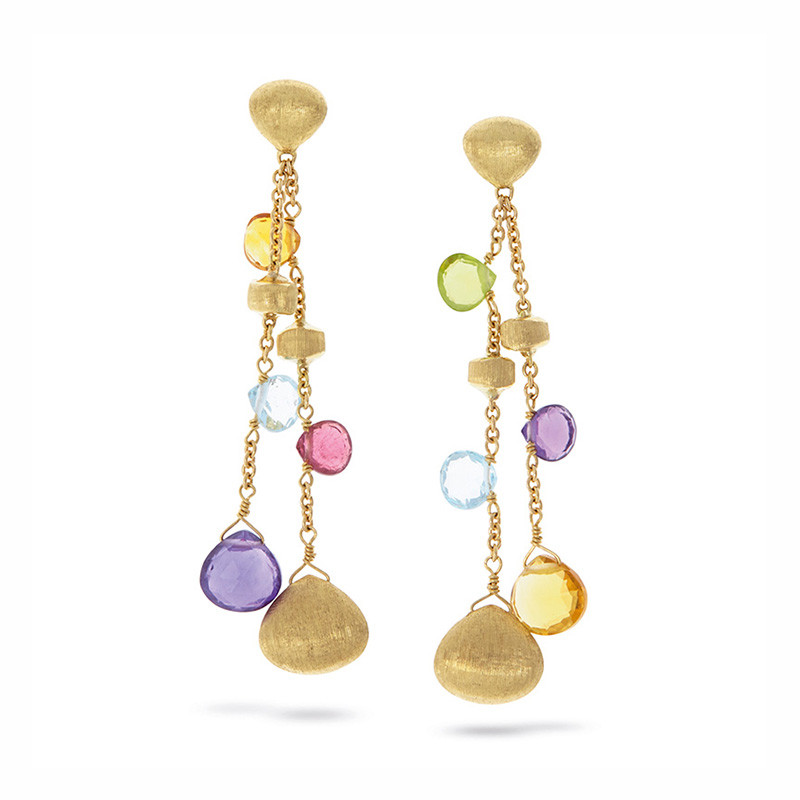 Marco Bicego 18K Gold Multi-Gemstone Drop Earrings