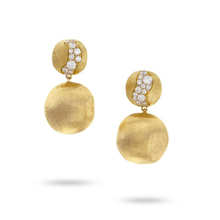 Marco Bicego Africa Constellation Yellow Gold Diamond Drop Earrings