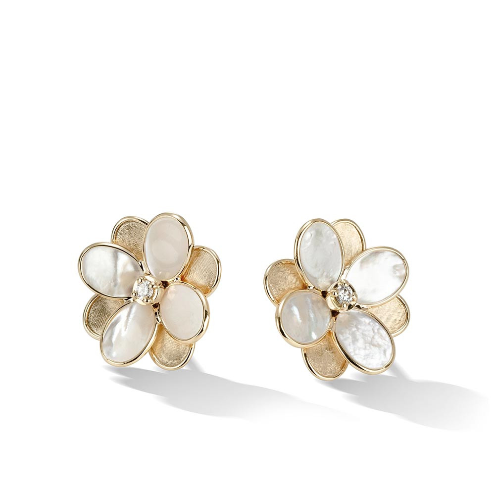 Marco Bicego Petali Mother of Pearl and Gold Flower Stud Earrings with ...