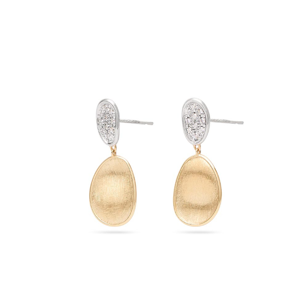 Marco Bicego Lunaria Gold & Diamond Petite Double Drop Earrings