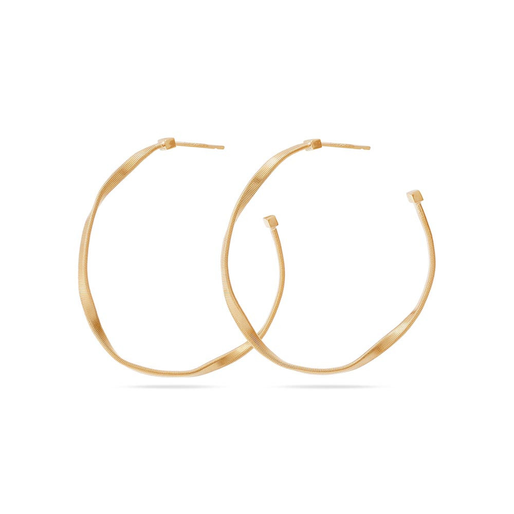 Marco Bicego Marrakech Round Hoop Earrings Hand Finished Profile