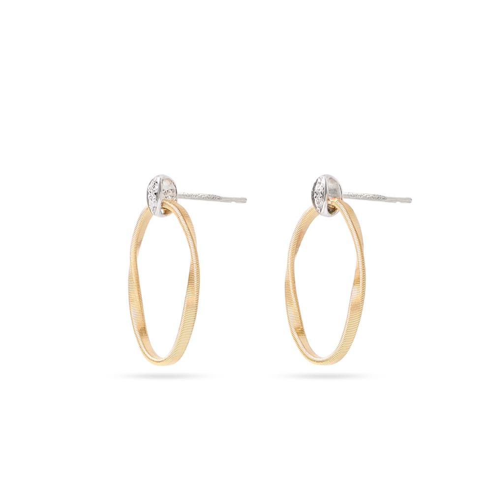 Marco Bicego Marrakech Onde Gold and Diamond Earrings Angle