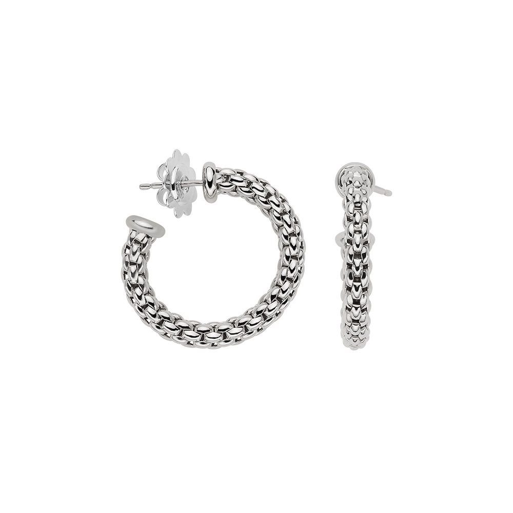 Fope Essentials Small Hoop White Gold Earrings