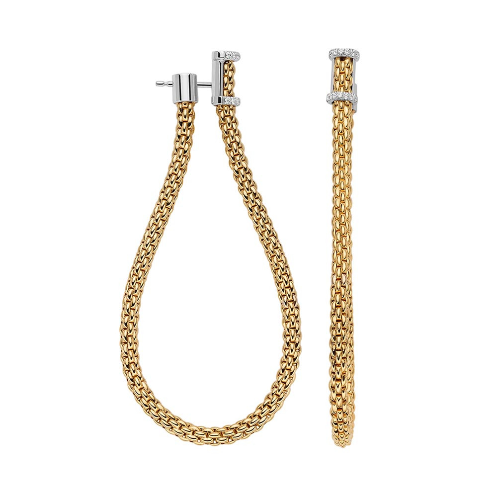 Fope Essentials Flex'it Large Mesh Chain Diamond Earrings