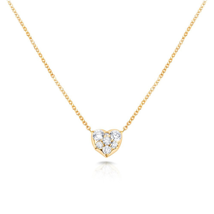 Carbon & Hyde Diamond Yellow Gold Heart Choker Necklace
